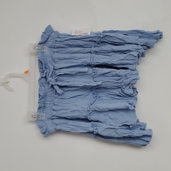 Ruched Off Shoulder Top With Tie Front Skirt Set b37 - Picture 3 of 11